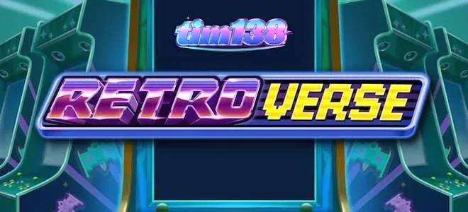 Tampilan visual retro dari permainan slot RetroVerse dengan elemen arcade